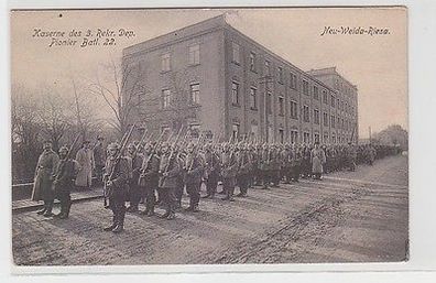 67306 Ak Neu-Weida-Riesa Kaserne des 3. Rekr. Dep. Pionier Batl. 22 von 1916