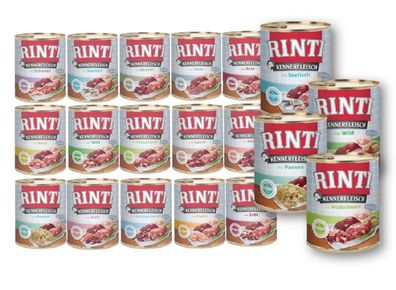 RINTI - Kennerfleisch Adult ¦ Mixpaket - 18 x 800g | verschiedene Sorten ¦ nasses ...