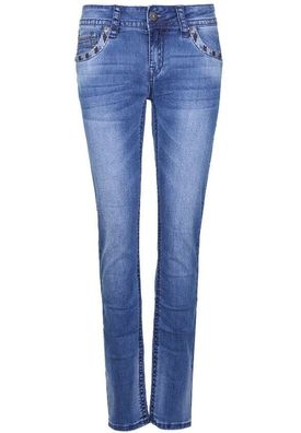 Blue Monkey - Slim Fit - Jeans - Damen - Luci 30158 Premium Mid Rise - Brandneu