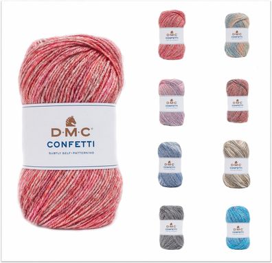 100g DMC Confetti Farbverlausgarn Wolle zum Stricken Häkeln GP 56,90€/1kg