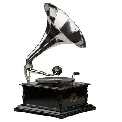 Nostalgie Grammophon Gramophone Schellackplatten Trichter Grammofon antik Stil