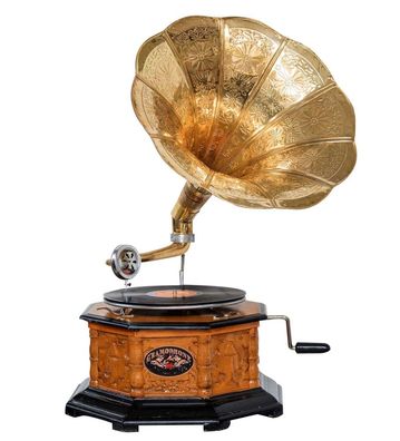 Grammophon Grammophone Trichter Grammofon für Schellack Platten im antiken Stil