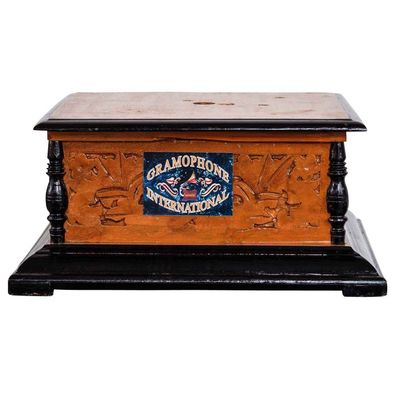 Grammophonbox Box Korpus Grammophonkorpus Grammophon Antik-Stil Holz 37cm (c)