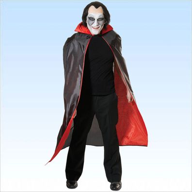 Dracula Cape schwarz / rot mit Stehkragen Umhang Vampir Phantom Satan Zauberer