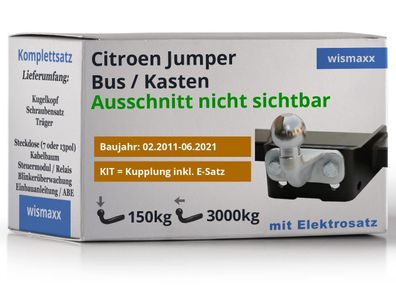 Anhängerkupplung für Citroen Jumper 11-21 starr GDW + 13pol E-Satz JAEGER spezifisch