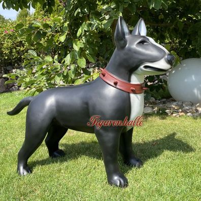 Lebensgroß Bullterrier Pit Bull American Bully Hundefigur Figur Statue Skulptur
