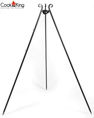 Dreibein H 180 cm aus Naturstahl Grill Tripod Grillständer Schwenkgrill