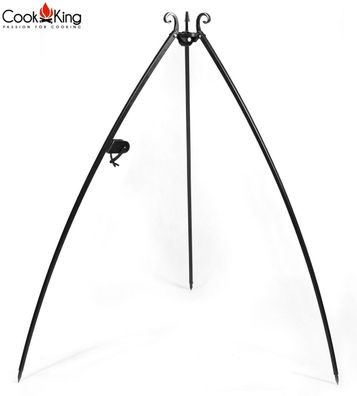 Dreibein mit Kurbel H 200 cm aus Naturstahl Grill Grillständer Schwenkgrill