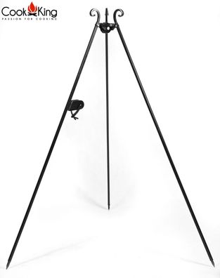 Dreibein mit Kurbel H 180 cm aus Naturstahl Grill Grillständer Schwenkgrill