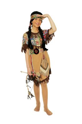 Indianer Kostüm Mädchen Indianerin Western Indianermädchen Gr.116/128 Karneval