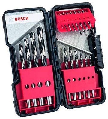 Bosch Metallspiralbohrer HSS-Set PointTeQ DIN 338 18-teilige ToughBox Werkzeug
