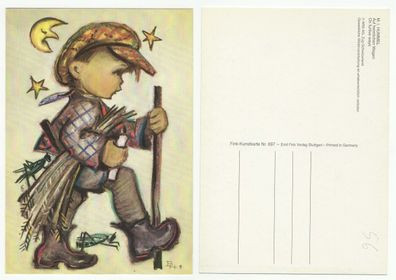 Hummel Ansichtskarte Auf heimlichen Wegen AK Postkarte Kunstkarte