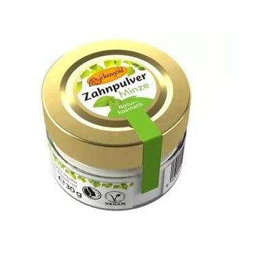 Xylit -  Birkengold®  -  Zahnpulver Minze 30 g im Glas Birkenzucker