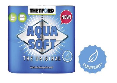 Thetford Aqua Soft Comfort+ Toilettenpapier - 4 Rollen (250 Blatt)