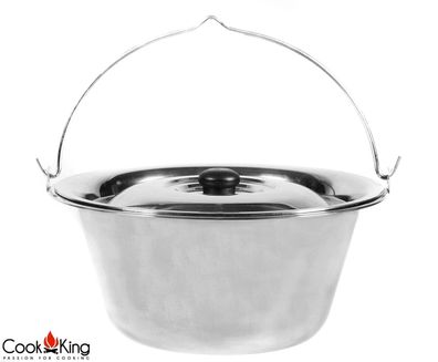 Edelstahlkessel 14 L Edelstahltopf zum Kochen geeignet für Dreibein Grillständer