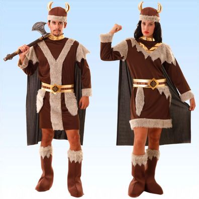 Kostüm Wikinger oder Wikingerin 4-teilig Gr. S - XXL Vikinger Wikingerkostüm