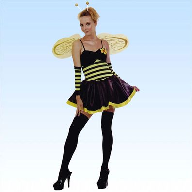 Bienenkostüm Gr. 38/40 mit Flügeln Kostüm Biene Faschingskostüm Karneval Damen