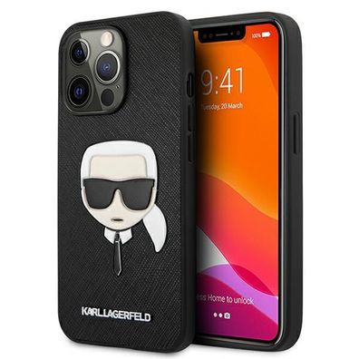 Handyhülle Karl Lagerfeld iPhone 13 Pro Case TPU Hardcase Figur schwarz