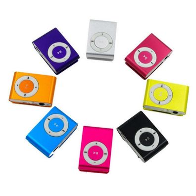 Tragbarer Metallclip MP3-Player mit 5 Bonbonfarben, kein Speicherkarten-Musikplayer