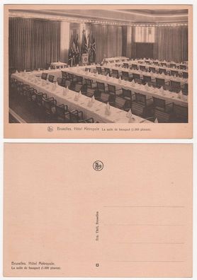 Belgien 1930er Bruxelles Hôtel Métropole La salle de banquet Ansichtskarte Postkarte