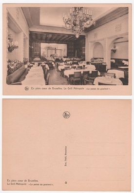 Belgien 1930er Jahre Bruxelles Le Grill Métropole schöne alte Ansichtskarte Postkarte