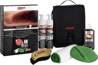 SONAX Premium Class 750ml Leder Pflege-Set (02819410) inkl. Zubehör & Tasche