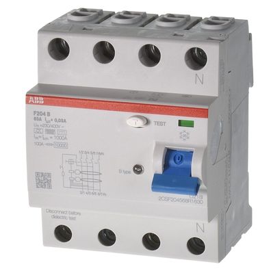 ABB F204 B-63/0,03 Fi 63A 0,03A Allstrom sensitiv 2CSF204568R1630