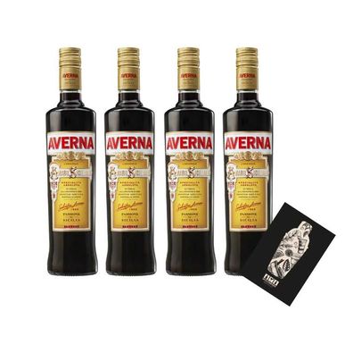 Averna 4er Set Amaro Siciliano 4x 0,7L (29% Vol) Kräuterlikör- [Enthält Sulfite