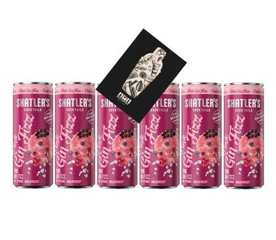Shatlers 6er Set Pink Gin Fizz 6x 0,25L (10,1% Vol) inkl. Pfand EINWEG- [Enthäl
