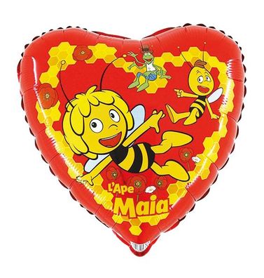 Biene Maja - Folienballon Herzform - 43 cm Luftballon