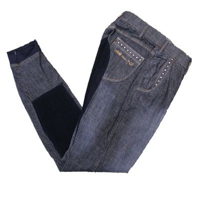 HKM Reithose Jeans, Stiefelreithose mit Strass, jeansblau, Vollbesatz