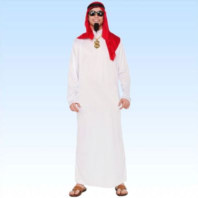 Kostüm Araber mit Dollar Medaillon Gr. M Faschingskostüm Emir Ölscheich