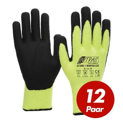 NITRAS Winter-Cut Handschuhe TAEKI5 6720W Arbeits-Schutzhandschuhe Latex 12 Paar