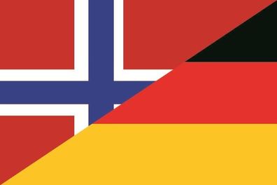 Aufkleber Fahne Flagge Norwegen-Deutschland in verschiedene Größen