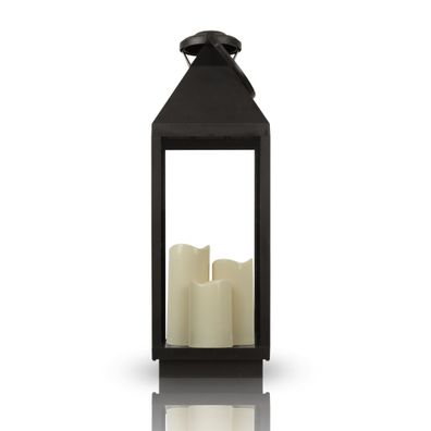 Laterne LED Kerzen flackern 60cm mit Timer Lampe zum Hängen Deko Licht Windlicht