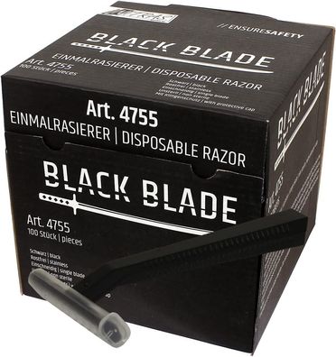 Nitras Medical Einmalrasierer BLACK BLADE, 100 Stück schwarz rostfrei