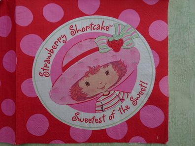 Serviettentechnik alte Serviette RAR Strawberry Shortcake Emily Erdbeer