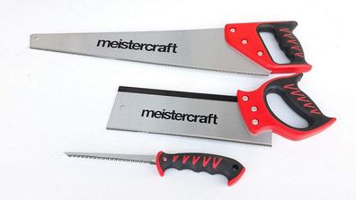 Meistercraft 3-teiliges Sägenset Handsäge Rückensäge Stichsäge Werkzeug