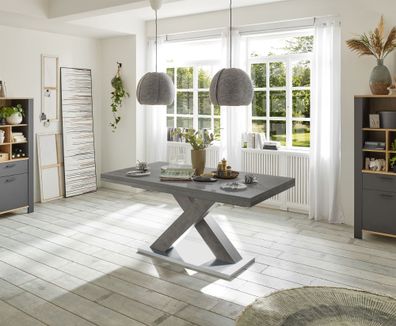 Esszimmertisch ausziehbar Elyse 160 x 90 Graphit/ Graphit 13788