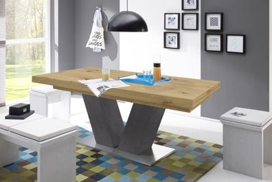 Esszimmertisch ausziehbar Elyse 160 x 90 Graphit/ Asteiche 13796
