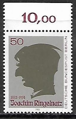 Berlin postfrisch Michel-Nummer 701 Oberrandstück