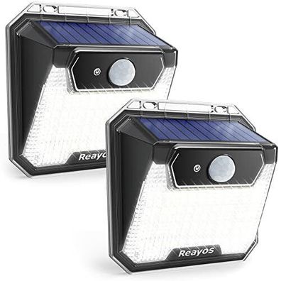 Reayos Solarlampen mit Bewegungsmelder 148 LED Aussenleuchte 3 Modi 2 Stück