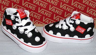 Vans HALF CAB T'S POLKA DOT Canvas Kinder Schuhe Sneaker Gr 21 Black Fiery Red