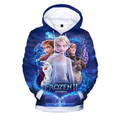 Mädchen Frozen Elsa Kapuzenpullover 3D Druck Kinder Hoodie Sweatshirts Geschenk
