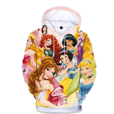 Mädchen Disney Prinzessin Kapuzenpullover 3D Druck Kinder Hoodie Sweatshirts