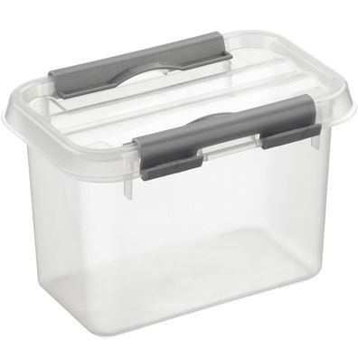 Sunware Aufbewahrungsbox Q-Line 0,8 Liter transparant/ grau Kunststoff mit Deckel