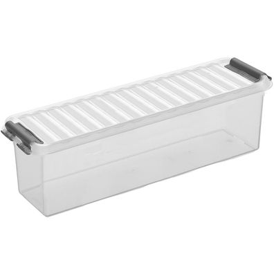 Sunware Aufbewahrungsbox Q-Line 1,3 Liter transparent/ grau Kunststoff mit Deckel