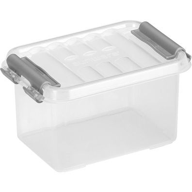 Sunware Aufbewahrungsbox Q-Line 0,4 Liter transparent/ grau Kunststoff mit Deckel