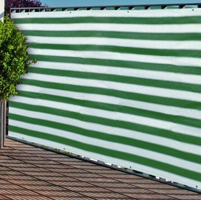 Zaunsichtschutz 600x175cm grün weiß 24m Kordel Sichtschutz Balkonsichtschutz Garten