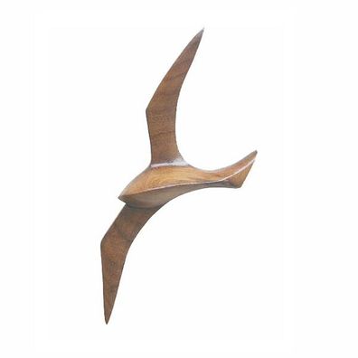 Möwe als Wandobjekt, Wanddekoration, Edelholz Wandhänger Spannweite 21 cm